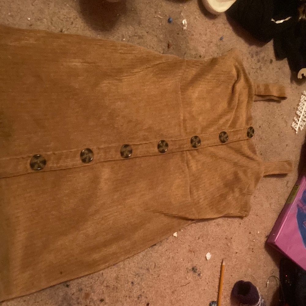 It’s a mustard color dress with marble buttons - only worn once comfy dress